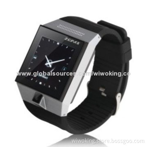 Watch Mobile Phone with Google's Android and Bluetooth Smartphone Design, 850/900/1,800/1,900MHz
